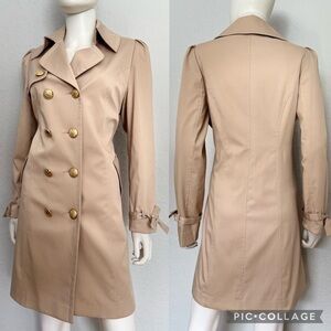 SALE🔥NEW WOMEN DOUBLE-BREASTED TRENCH COAT‎ LINED BEIGE COAT MILITARY JACKET